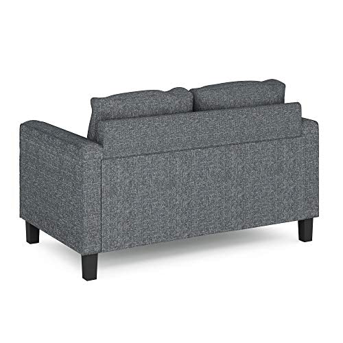 FURINNO Bayonne Modern Upholstered Love Seats, Gunmetal