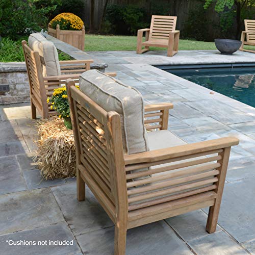 TITAN GREAT OUTDOORS Grade A Teak Vincent Lounge Chair Indoor Outdoor Patio Solid Wood