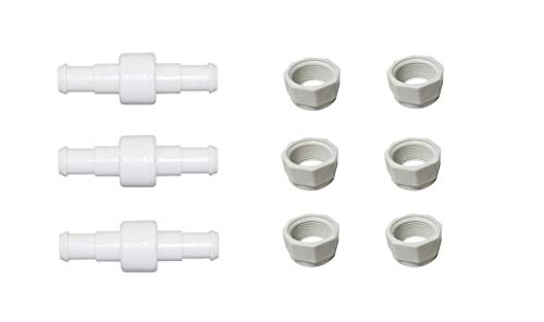 Southeastern Manuf. Pool Hose Ball Bearing Swivel + 6 Hose Nuts Replacement for Polaris 180 280 380 Pool Cleaners D20 D-20 D15. Set of 4