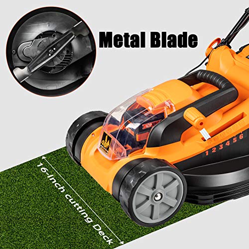 LawnMaster CLMF4016K Cordless 16-Inch Brushless Push Lawn Mower 40V Max Lithium-Ion with 4.0Ah Battery & Charger