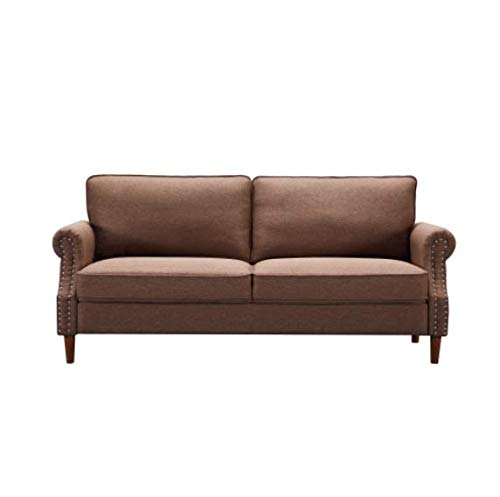 Modern Upholstered Love Seats, Loveseat Sofa (Sofa, Brown)