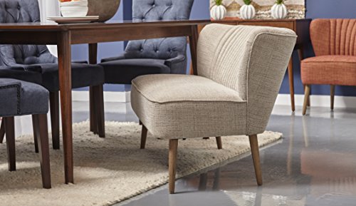 Pulaski Mid Century Vertically Channeled Settee in Kendrick Oatmeal, 50.39