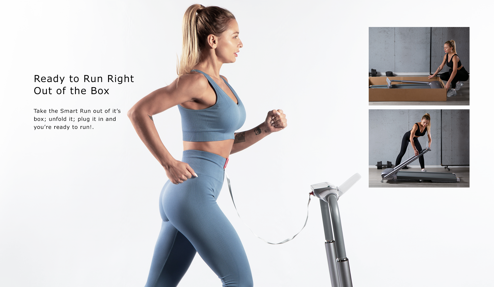 OVICX WKS-TMILL-SMARTRUN Auto-Folding Smart Run Treadmill with Bluetooth Connectivity New