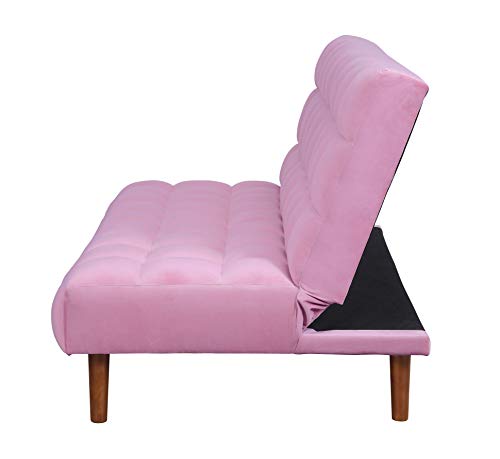 Acme Furniture Yolandi Sofas, Pink and Walnut