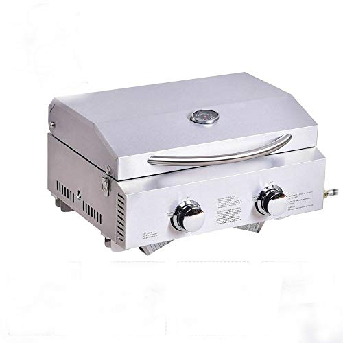 2 Burner Portable Stainless Steel BBQ Table Top Propane Gas Grill Outdoor Camp • Parlato Ventures