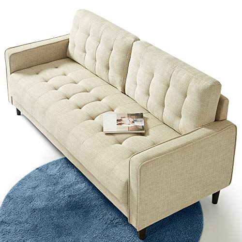 ZINUS Benton Sofa Couch / Grid Tufted Cushions / Easy, Tool-Free Assembly, Beige