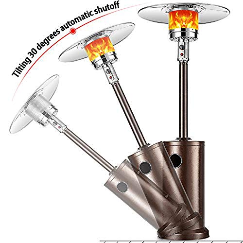 Patio Heater Propane Gas Portable Commercial Outdoor Heater Floor Standing with Wheels for Garden Wedding, Party