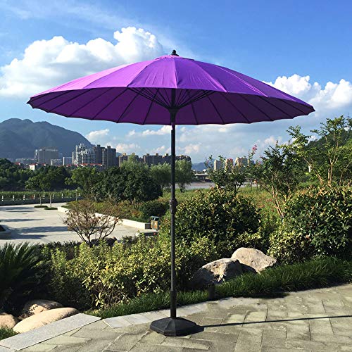HXSM Tilt Patio Umbrella 2.7m Round Garden Parasol Sun Protection Outdoor Parasol Umbrella for Beach/Pool/Patio/Balcony Multiple Colour
