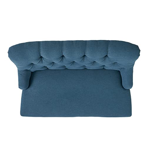 Christopher Knight Home Nicole Fabric Settee, Dark Blue