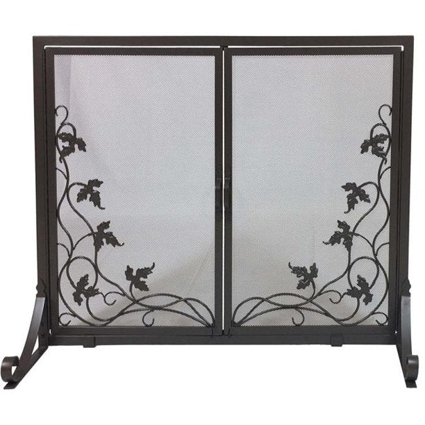 Dagan Bronze Wrought Iron Panel Screen with Vine Design