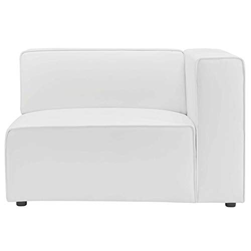 Modway Mingle Vegan Leather Sectional Sofa Right-Arm Chair, White