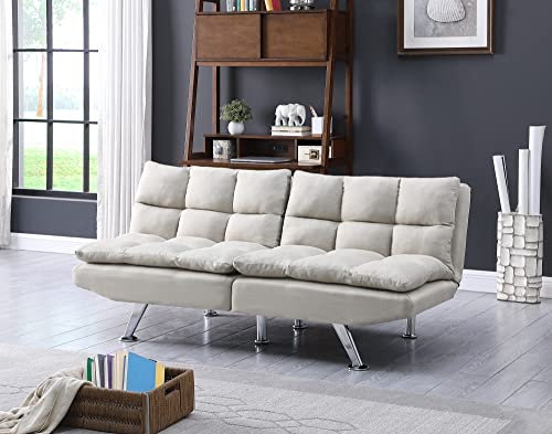 PSHYD Sectional Sofa Casual Futon Sofa Bed with Metal Chrome Legs (70