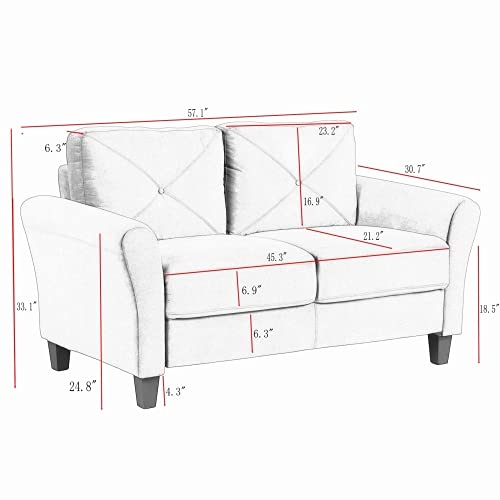 FAMIROSA Sofa and Loveseat Sets Morden Style Fabric Couch Furniture Upholstered Sofa and Loveseat for Home or Office