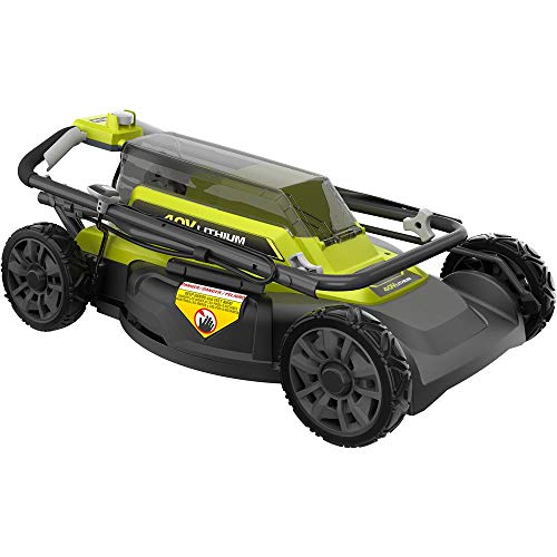 RYOBI RY401100-2B 18 in. 40-Volt 2-in-1 Lithium-Ion Cordless Battery Walk Behind Push Mower with Two 4.0 Ah Batteries and Charger Included