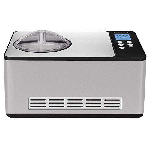 Whynter ICM-200LS Automatic Ice Cream Maker 2 Quart Capacity Stainless Steel, Built-in Compressor, no pre-Freezing, LCD Digital Display, Timer, 2.1