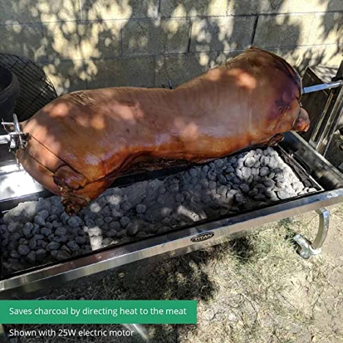 TITAN GREAT OUTDOORS 13W Stainless Steel Rotisserie Grill, Rated 88 LB, BBQ Spit Roaster