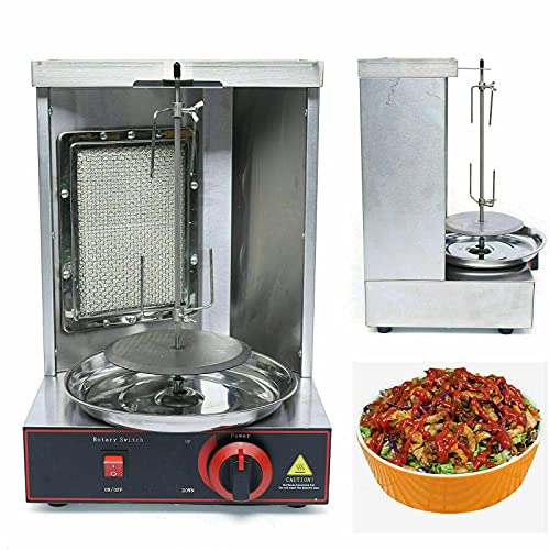 Commercial Gas Shawarma Machine Vertical LPG Kebab Machine BBQ Rotisserie Oven Smokeless 110V (1 Burner)