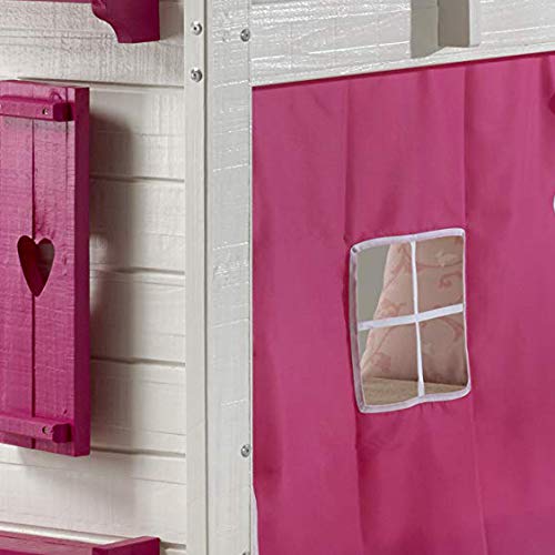 DONCO Twin Sweetheart Bunk Bed W/Pink Tent BUNKBED TWIN/TWIN White