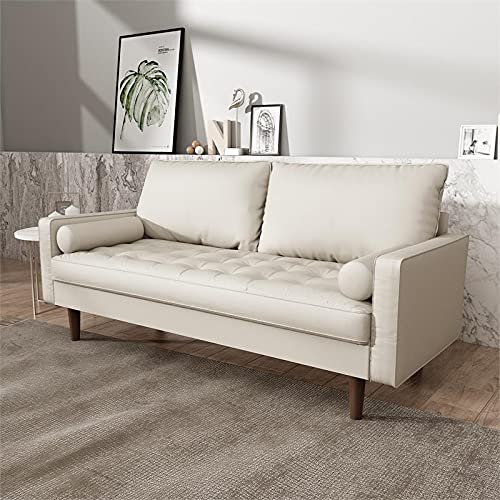 Kingway Furniture Faux Leather Genoa Living Room Sofa in Gray