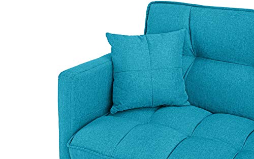 Divano Roma Furniture Collection Futon, Small, Light Blue