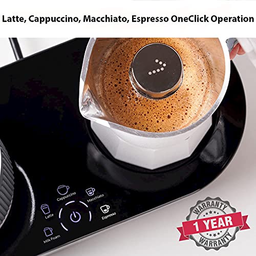 SEVEN&ME Espresso Machine with Milk Frother Coffee Maker Make Latte Cappuccino Macchiato in 3 Minutes Coffee Machine Electric Moka Pot Enjoy Barista-quality Espresso at Home