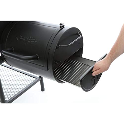 Char-Griller 1624 Smokin' Champ Charcoal Grill Horizontal Smoker in Black