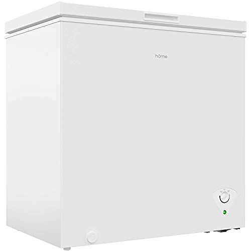 hOmeLabs 7 Cubic Feet Chest Freezer - Top Door Deep Freezer with Manual Defrost and Easy Access Defrost Drain - Home and Office Food Storage with Removable Shelf Basket and Adjustable Thermostat