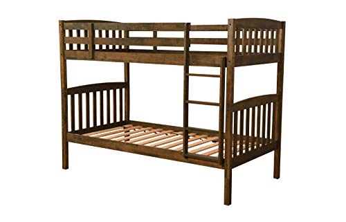 Kodiak Furniture Claire Bunk Bed, Twin, Rustic Walnut Finish