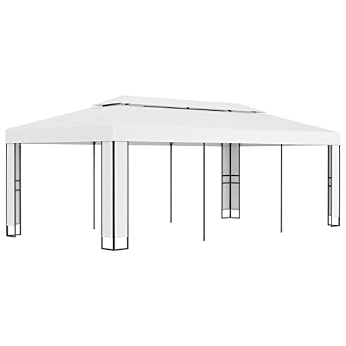 Gazebo Canopy, Outdoor Wedding Party Tent BBQ Gazebo Pavilion Gazebo with Double Roof 118.1