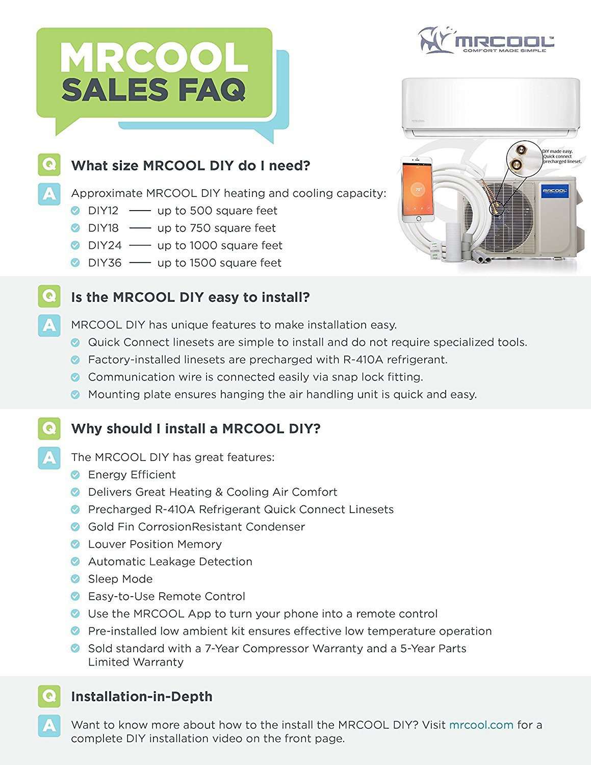 MRCOOL DIY 18000 BTU DIY Mini-Split Air Conditioner & Heater WiFi 16.0 SEER