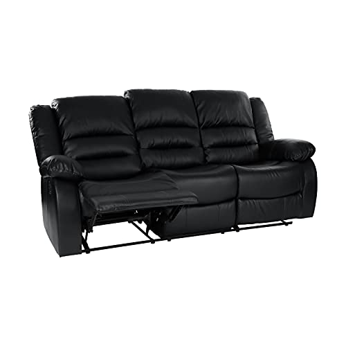 Lexicon Azrael Faux Leather Double Manual Reclining Sofa, 82