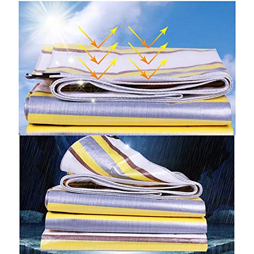 GHHZZQ Tarpaulin Rainproof Cloth Dustproof Canvas Waterproof Sunscreen Insulate Heat for Outdoor Truck, Color Bar, 24 Sizes (Color : A, Size : 6x6m)