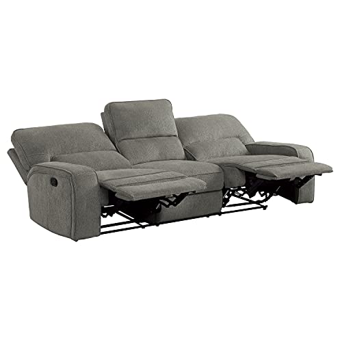 Lexicon Atherton Chenille Fabric Double Manual Reclining Sofa, 98.5