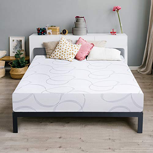 Olee Sleep 9 Inch Multi-Layered I-Gel Infused Memory Foam Mattress, King, White