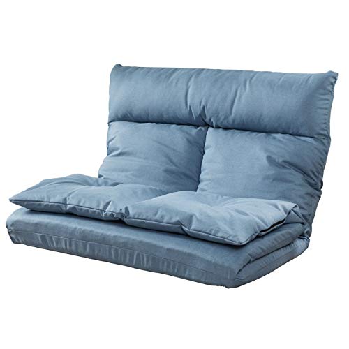 Harper&Bright Designs Folding Adjustable Gaming Floor Sofa Chair for Living Room, Bedroom, Foam, Blue