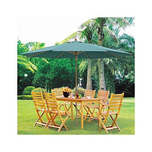 OMYLFQ Parasol 13 Ft Wooden Umbrella Green,Garden Parasol Double-Sided Sun Umbrella Patio Market Shelter Canopy Shade Outdoor Green