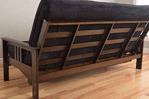 Kodiak Furniture Monterey Queen-size Futon, Storage Drawers, Espresso Finish with Suede Navy Mattress