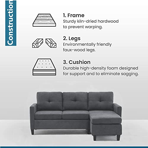 Reversible Modular Sofa & Chaise with Ottoman 75