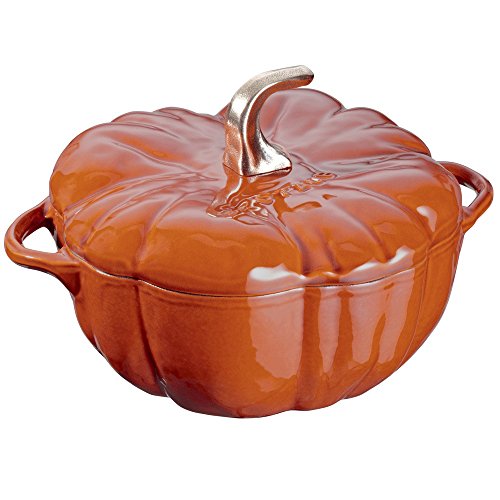 STAUB Cast Iron Pumpkin Cocotte Dutch Oven, 3.5-quart, Burnt Orange, Made in France