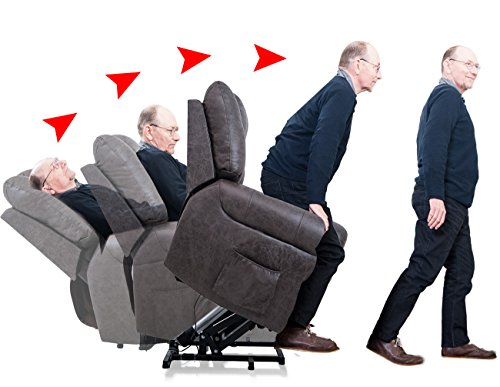 Harper&Bright Designs Recliner Wilshire Series Heavy-Duty Power Lift Recliner Chair (Smoky Brown)