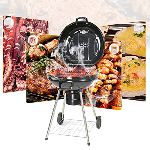 ZHAOJ 22 Inch Outdoor Grill, Stainless Steel Charcoal Grill, Easy to Carry BBQ Grill, Outdoor Cooking Grills for Backyard Patio Picnic Camping