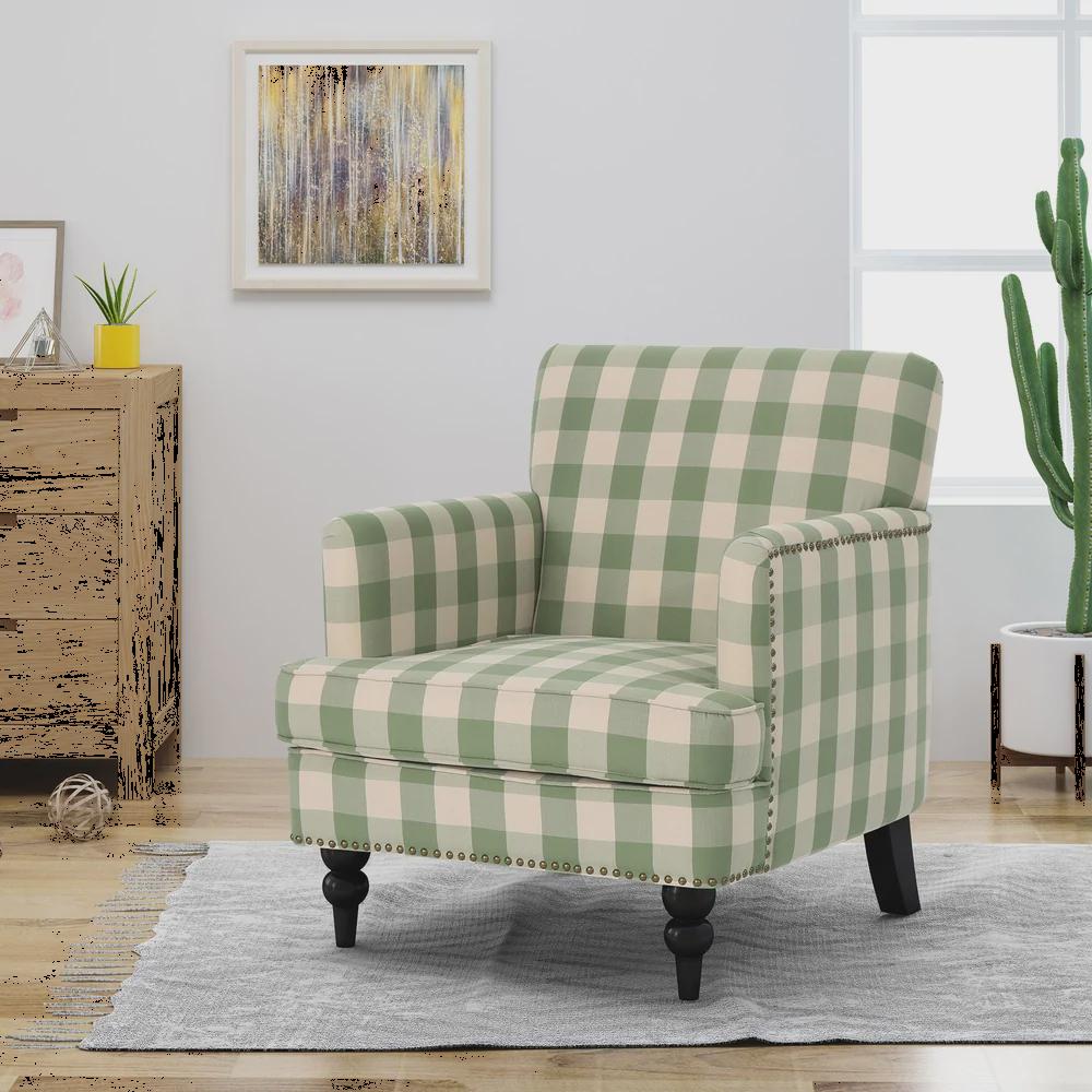 Harrison Tufted Fabric Club Chair by Christopher Knight Home