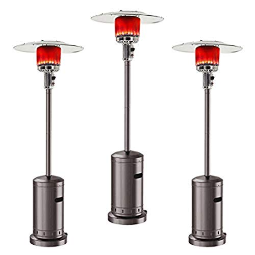 D-Lumina 3 pcs Outdoor Gas Patio Heater freestanding Outdoor Garden Heater Stove Outdoor Heater 48000 BTU (Approved CSA Certification). (Black)