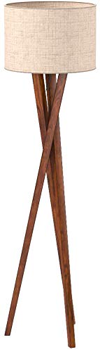 Adesso 3227-15 Brooklyn Floor Lamp, 63 in, 150 W Incandescent/equiv. CFL, Walnut Wood, 1 Floor Lamp