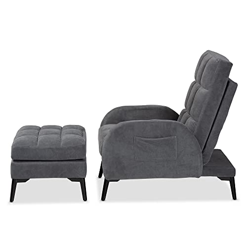 Baxton Studio Belden Living Room Sets, Grey/Black