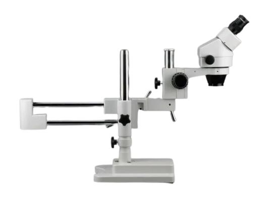 Amscope SM-4BX 3.5X - 45X Binocular Stereo Zoom Microscope with Double Arm Boom Stand New