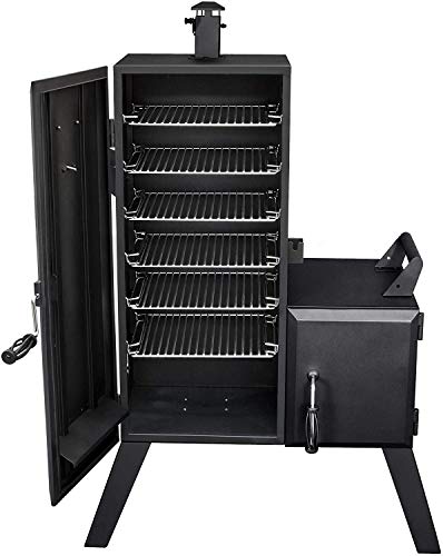 Vertical Offset Charcoal Smoker Outdoor, Large Wood Smoker (with Thermometer)