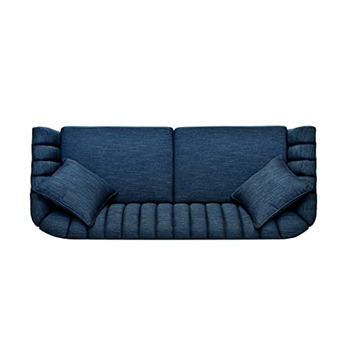 Christopher Knight Home Ansonia Sofas, Navy Blue + Dark Walnut