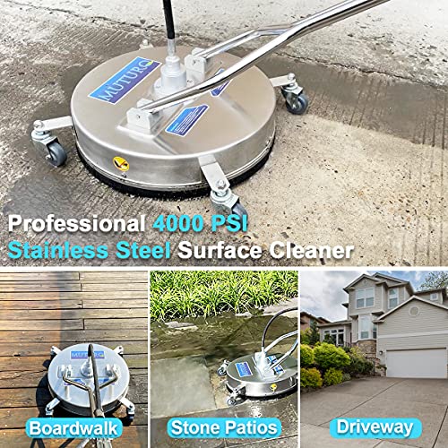 MUTURQ 21 Inch Pressure Washer Surface Cleaner, Commercial Stainless Steel House & Wand, Fit Max 4500 PSI Gas Power Washer