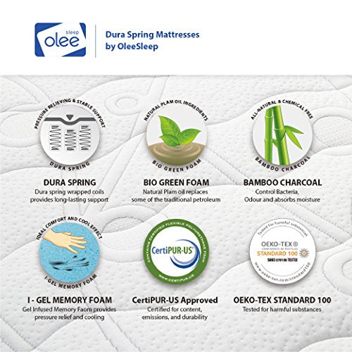 Olee Sleep 13 inch Galaxy Hybrid Gel Infused Memory Foam and Pocket Spring Mattress (Queen)